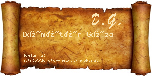 Dömötör Géza névjegykártya