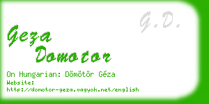 geza domotor business card