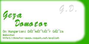 geza domotor business card